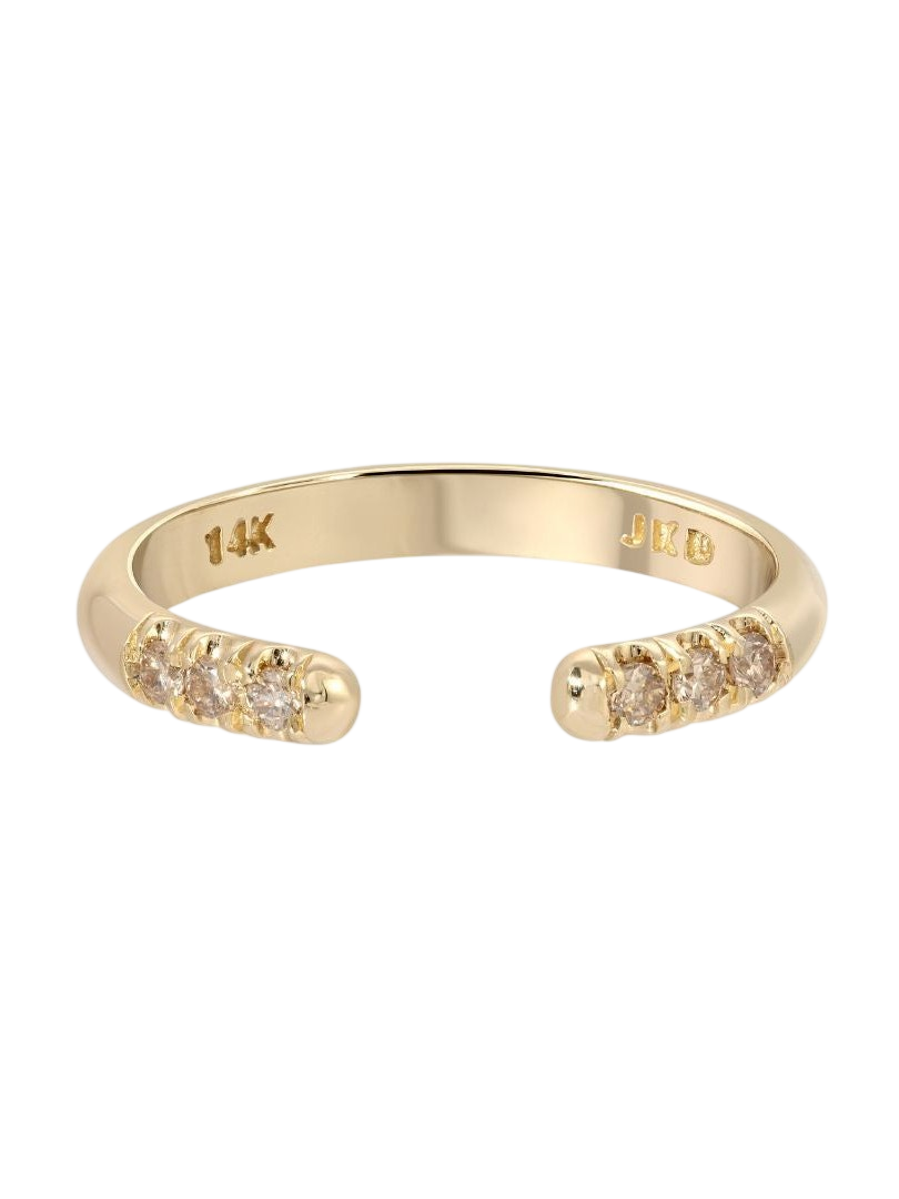 Champagne Diamond Chubby Equilibrium Cuff Ring photo