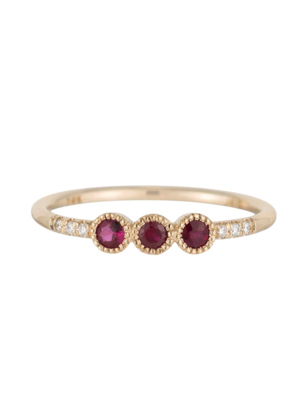 3 Bezel Ruby Equilibrium Ring photo