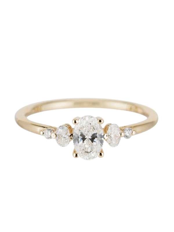 Diamond Oval Pebble Ring photo