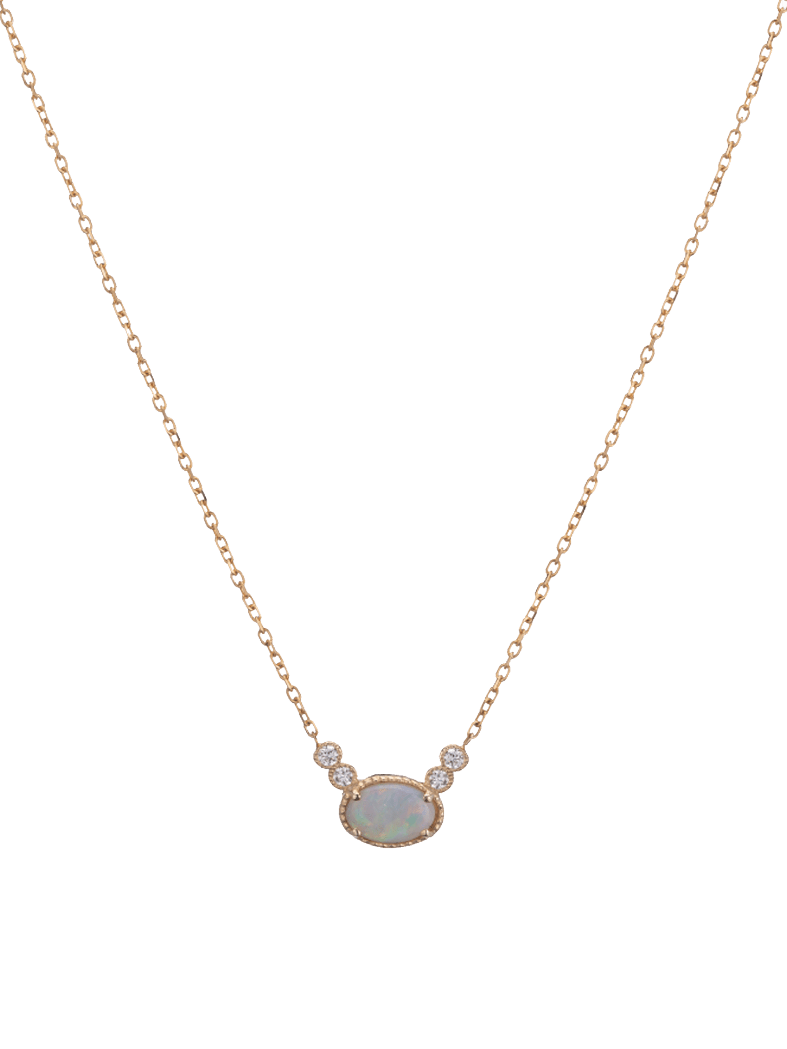 Opal diamond dew necklace