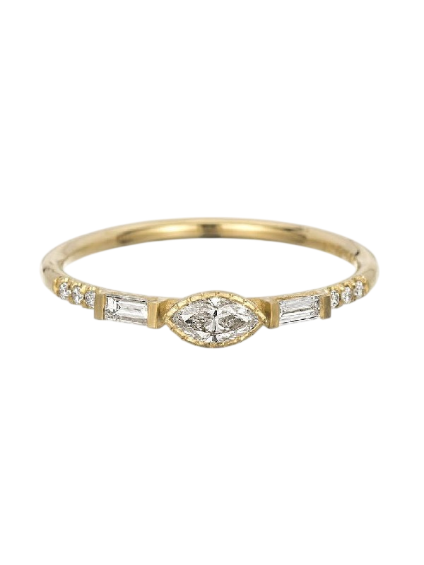 Diamond Marquise Baguette Equilibrium Ring photo