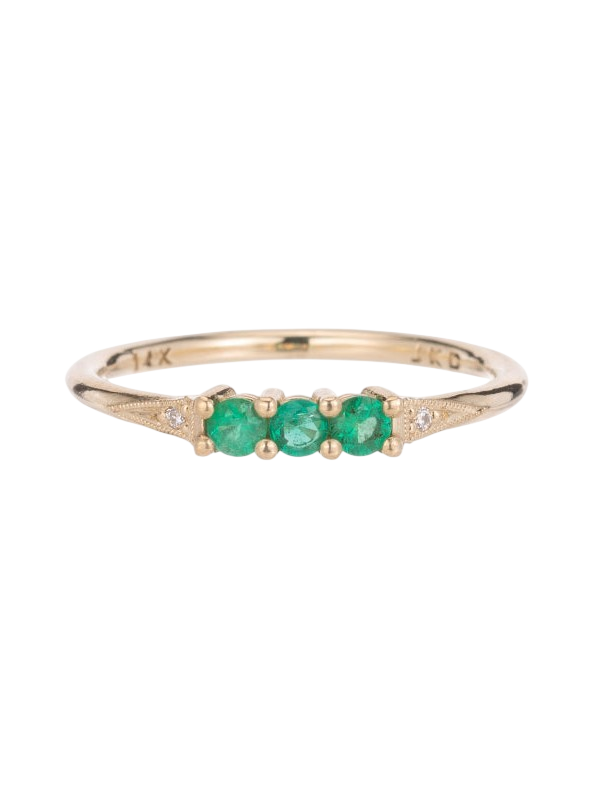 3 Emerald Deco Ring photo