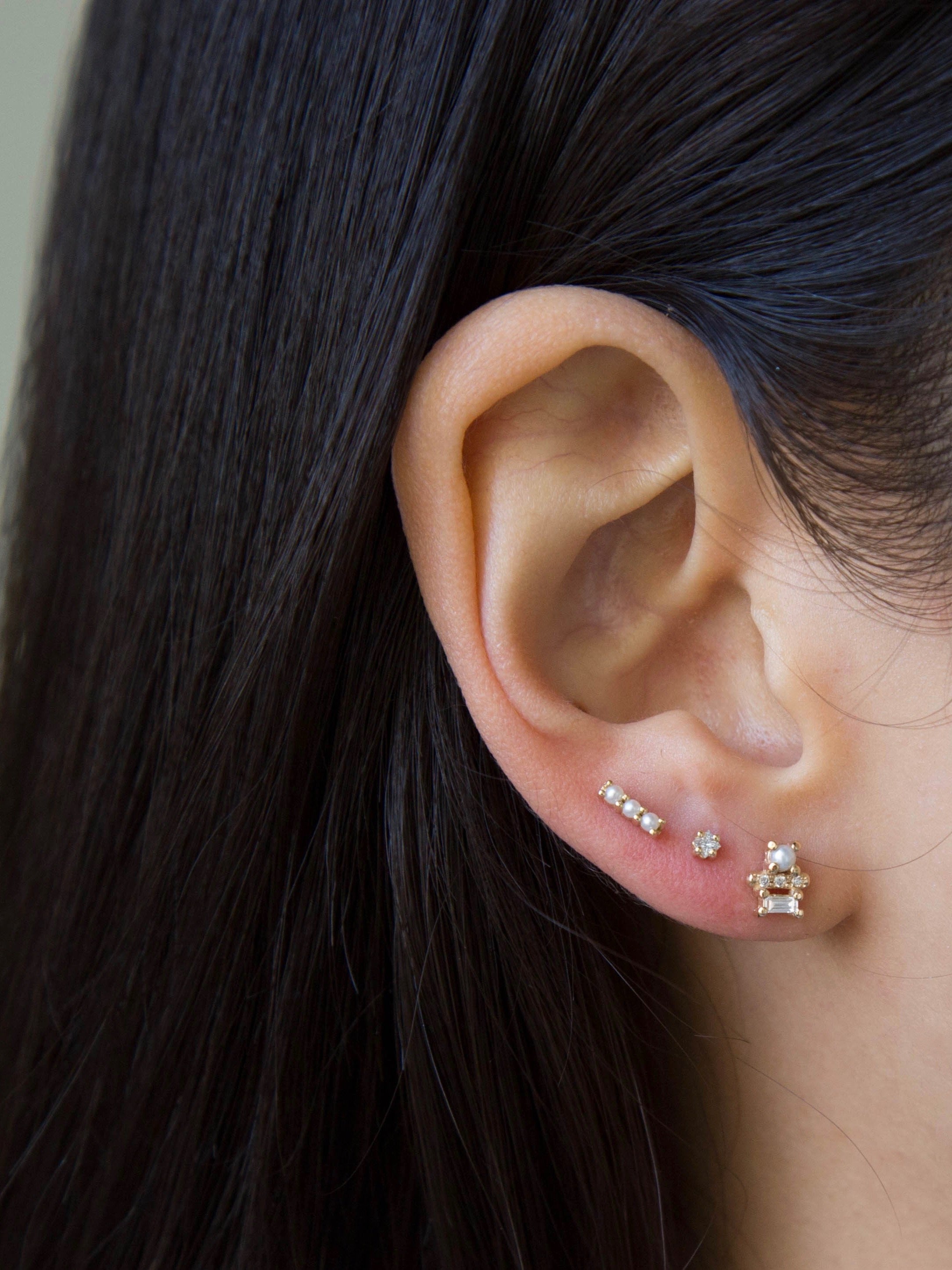 Diamond Princess Cut Stud (Single)