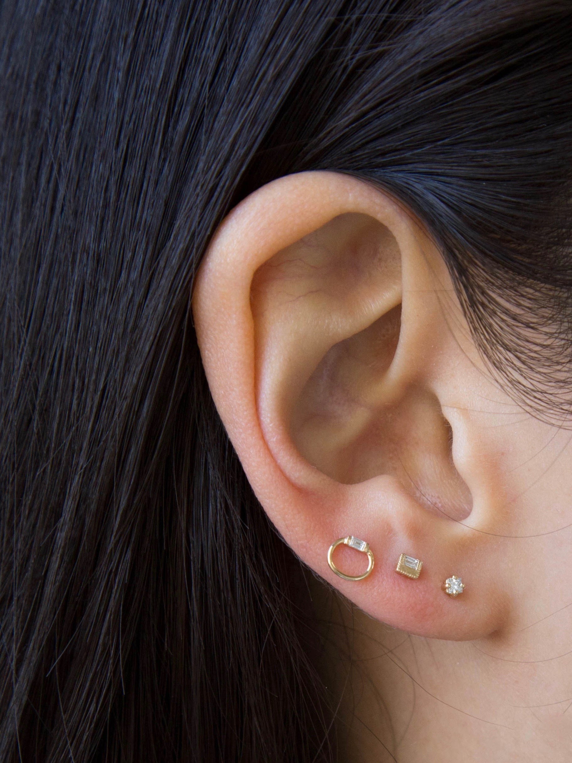 Diamond Princess Cut Stud (Single)