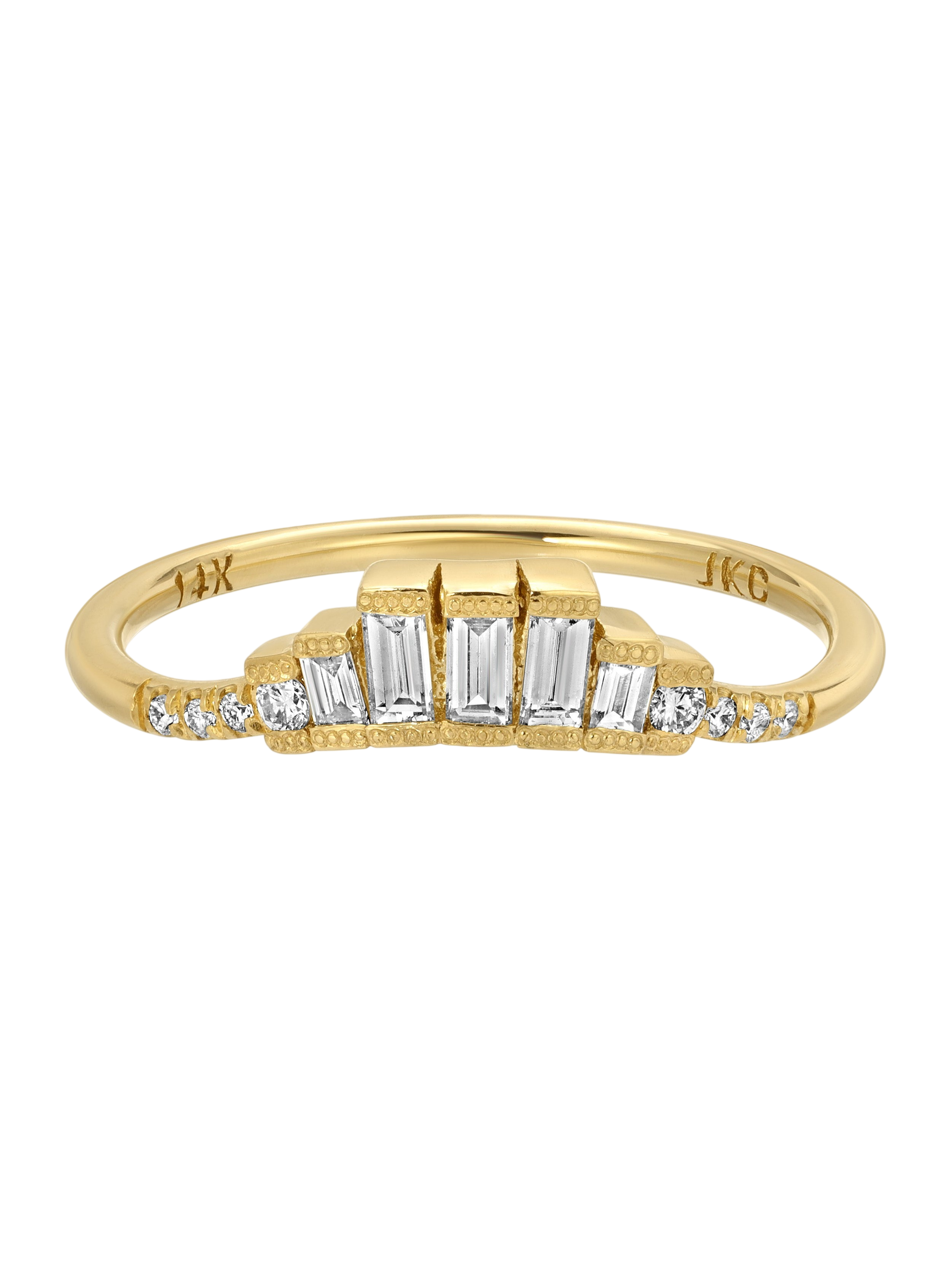 Diamond Baguette Crown Arch Band photo