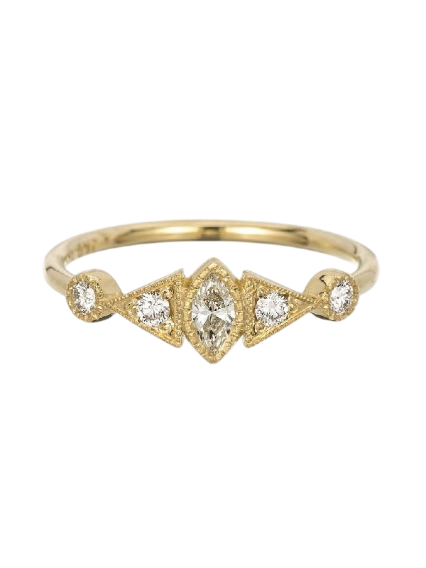 Diamond Marquise Duo Deco Ring photo