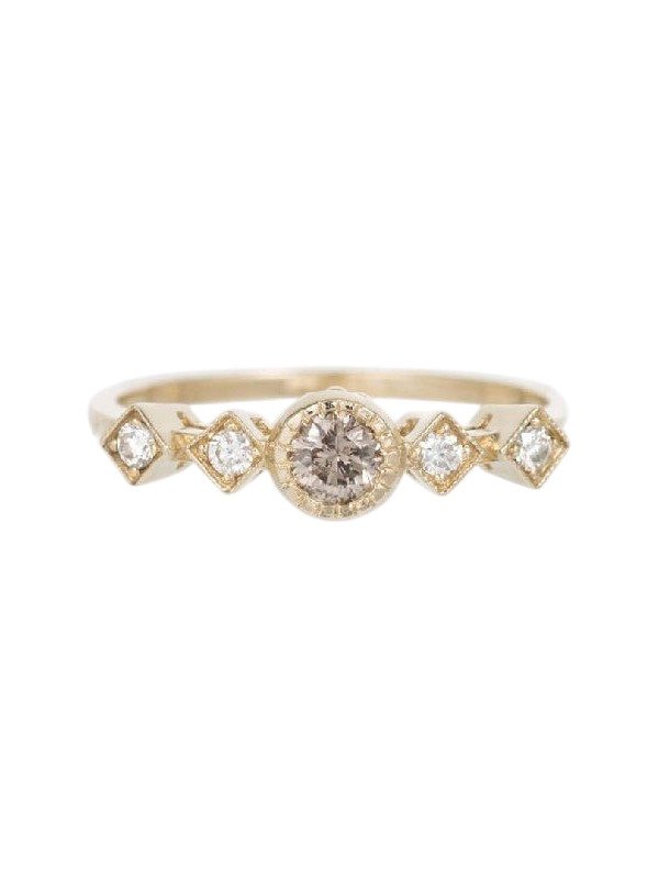 Champagne Diamond Echo Ring photo