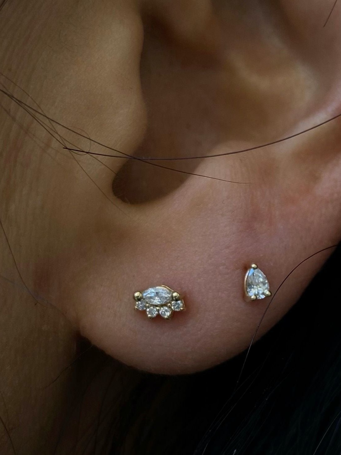 Diamond Marquise Arch Stud