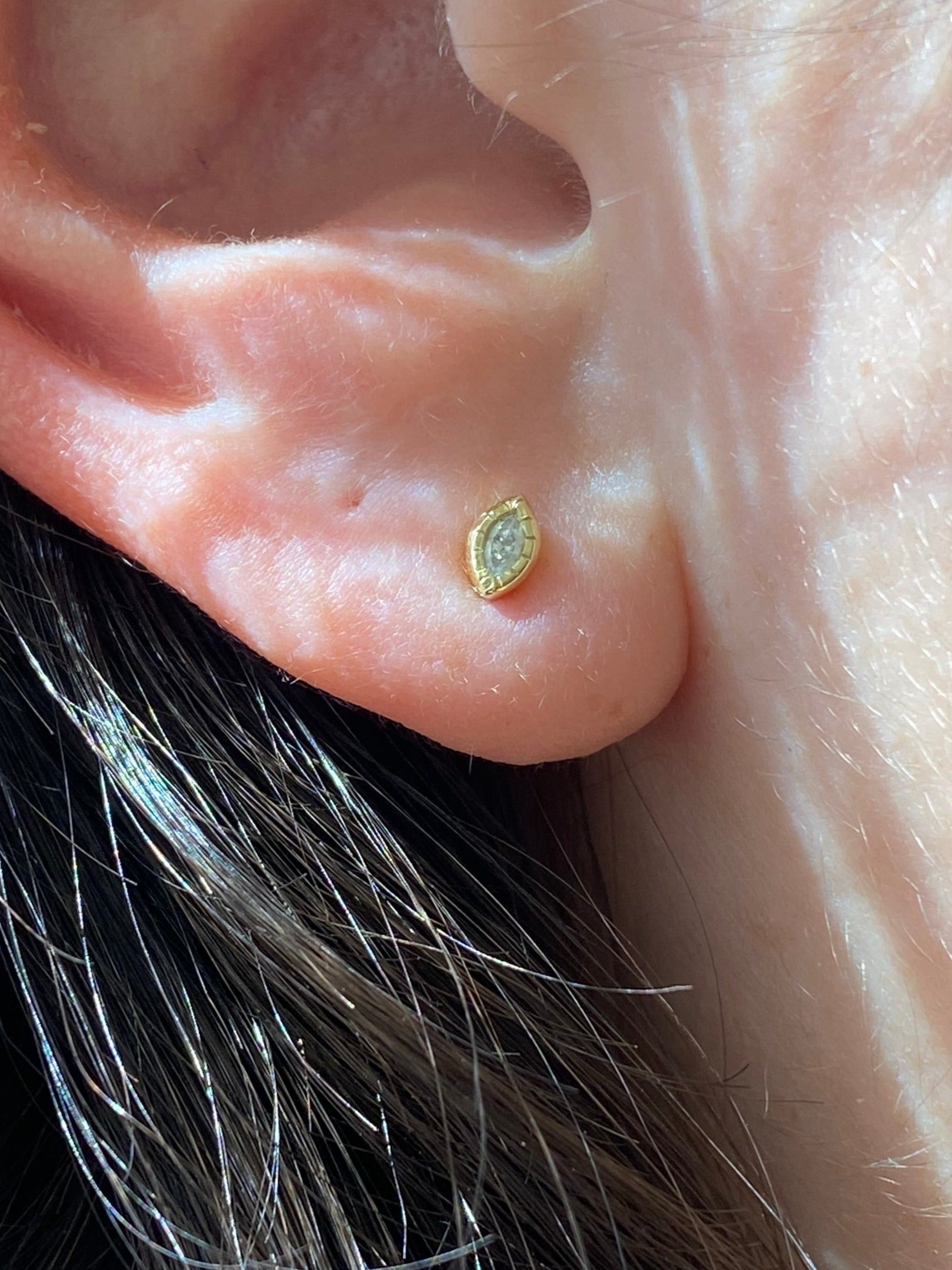 Diamond Marquise Stud (Single)
