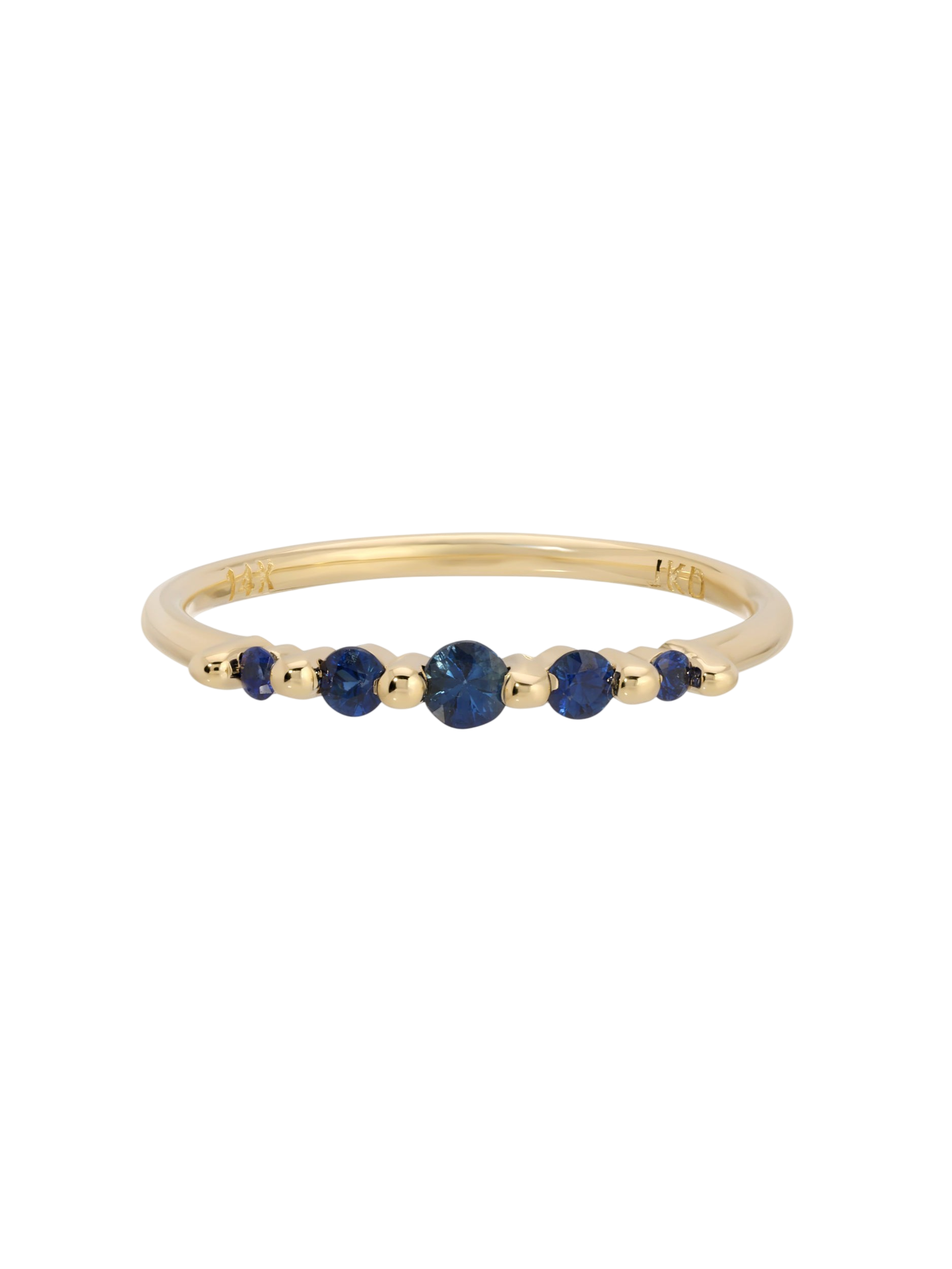 Blue Sapphire Crown Pebble Band photo
