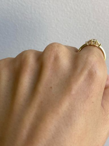 Diamond Round Trillion Knife Edge Ring