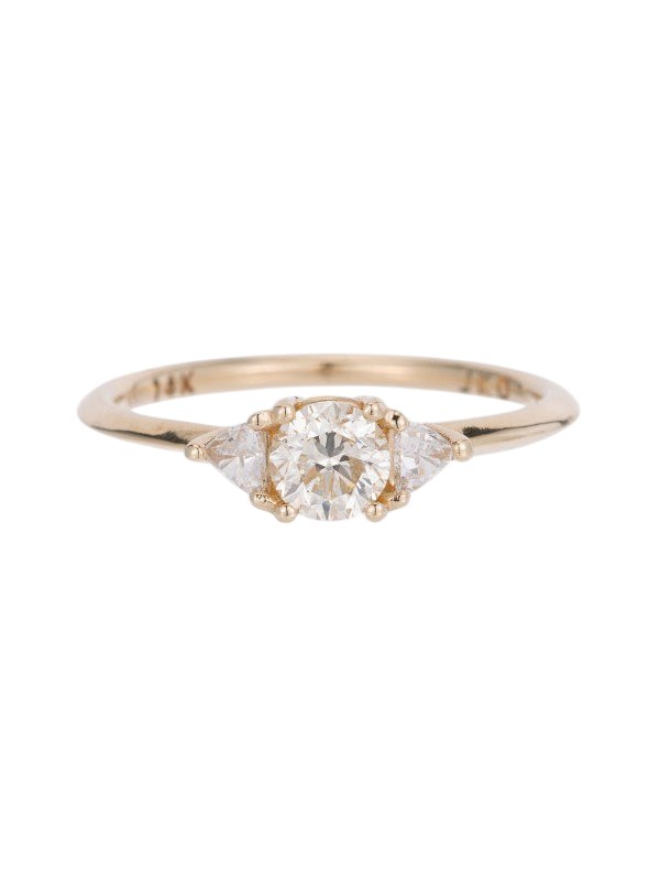Diamond Round Trillion Knife Edge Ring photo