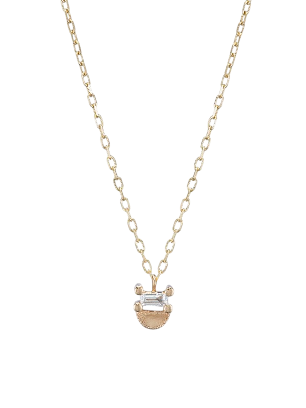 Baguette Half Moon Necklace photo