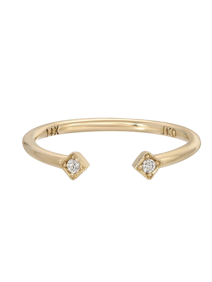 Diamond Deco Square Cuff Ring photo