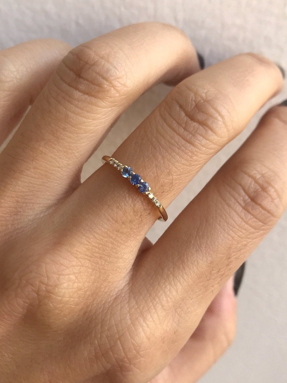 3 Sapphire Equilibrium Ring