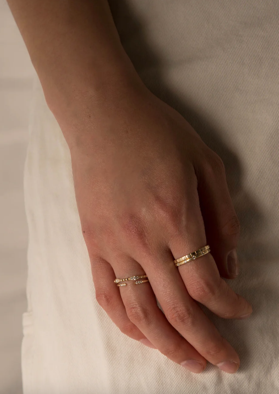 White Equilibrium Cuff Ring