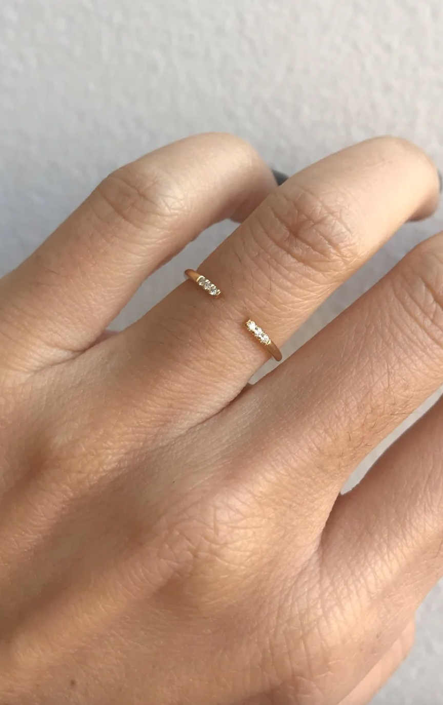 White Equilibrium Cuff Ring