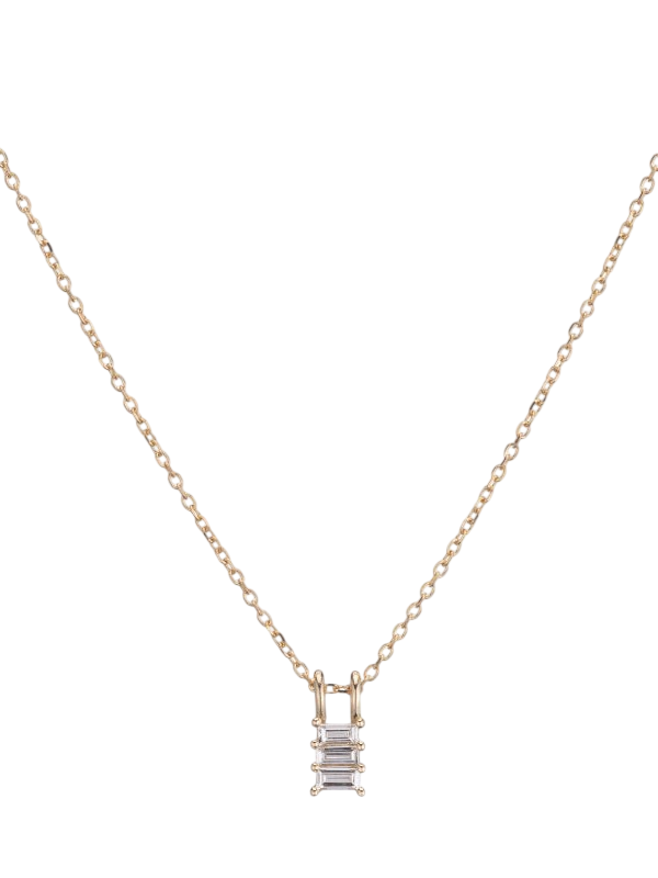 Diamond Baguette Accordion Necklace photo