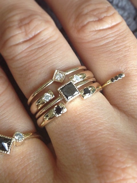 Diamond Mini Square Ring