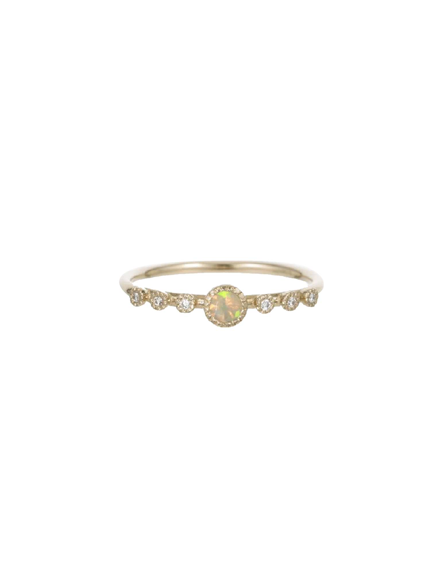 Round opal dew ring