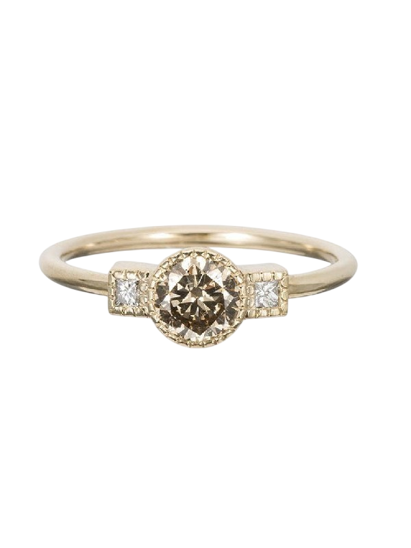 Champagne Diamond Square Ring photo