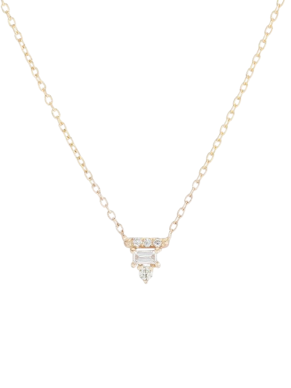 Diamond Baguette Bar Necklace photo