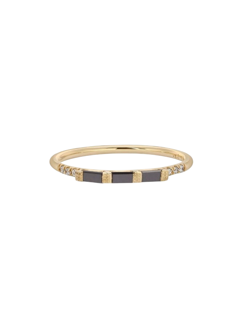 3 Black Diamond Baguette Equilibrium Ring photo