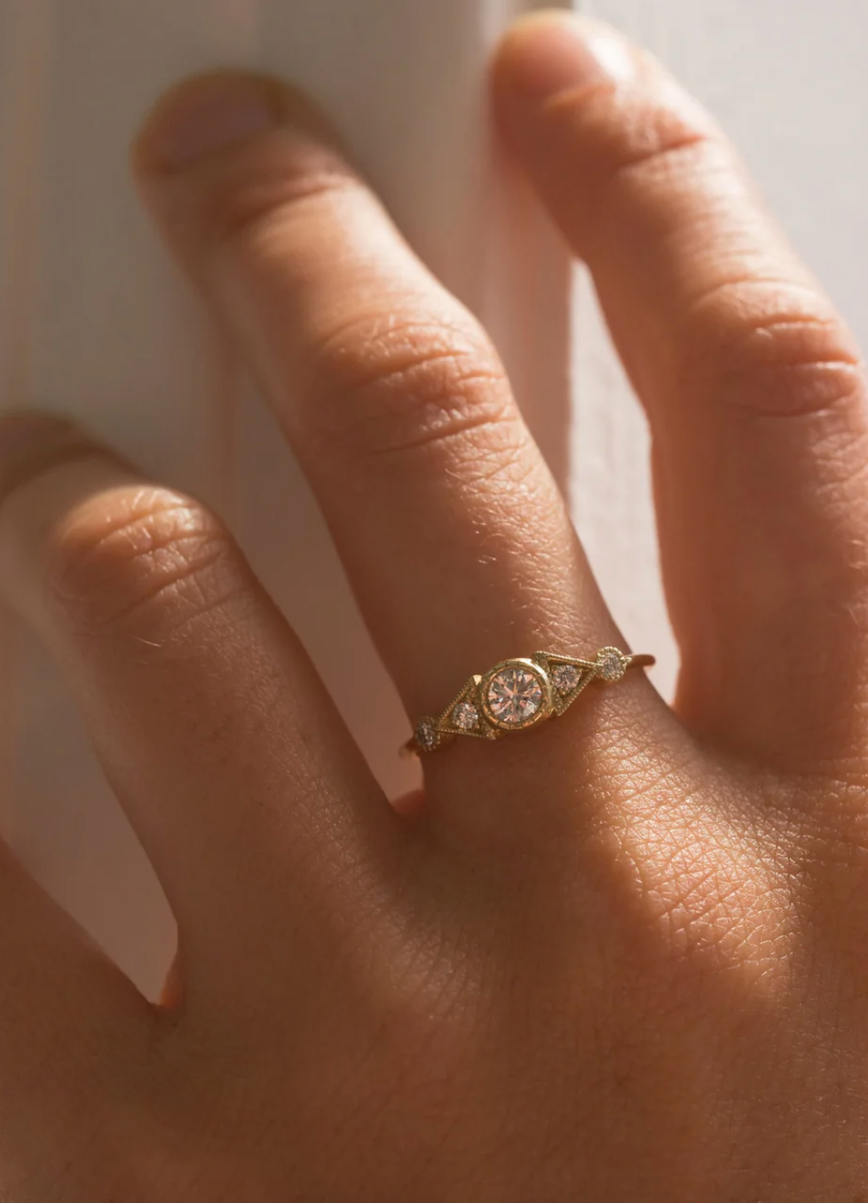 Diamond Duo Deco Spear Ring 14kt
