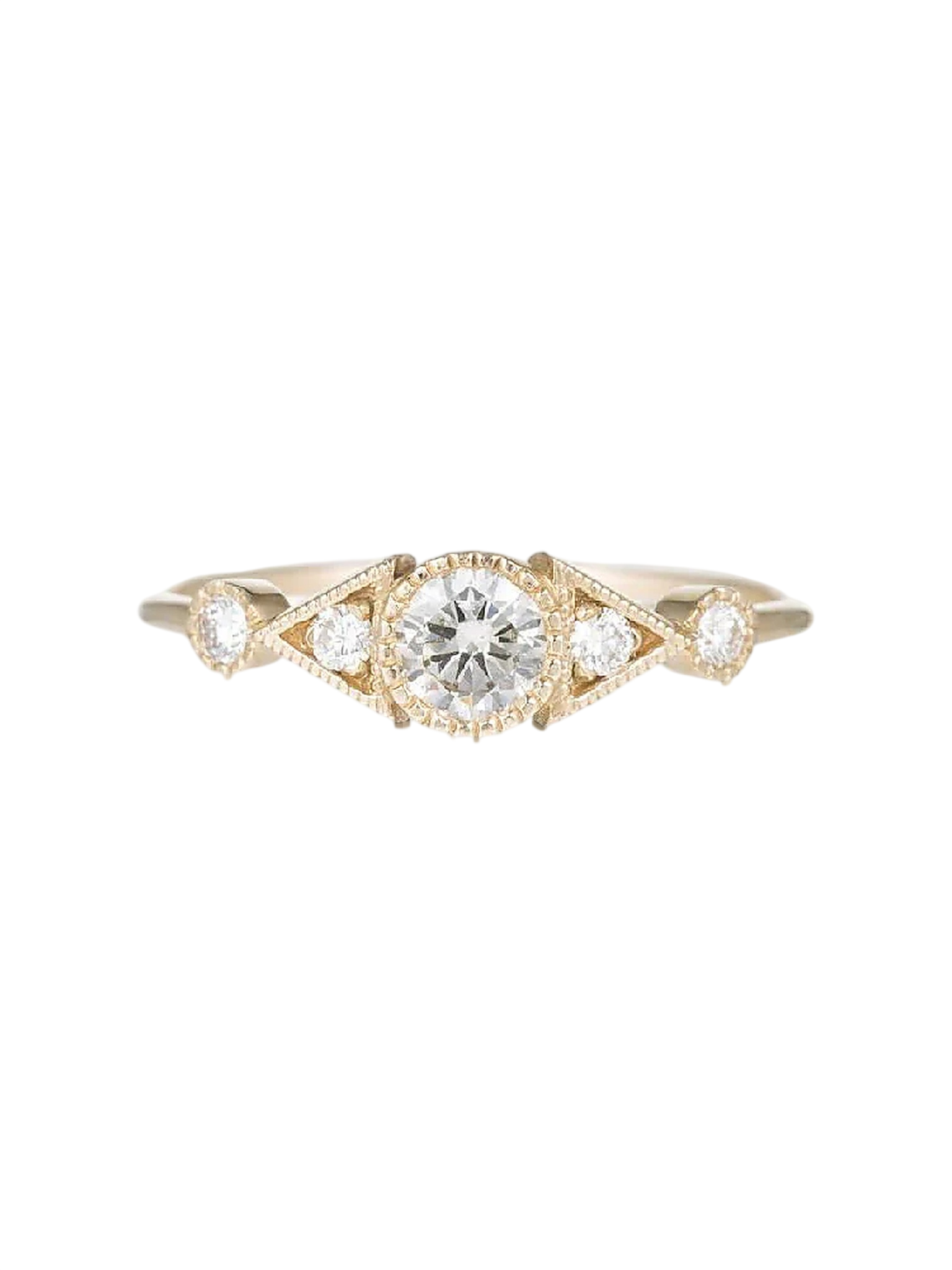 Diamond Duo Deco Spear Ring 14kt