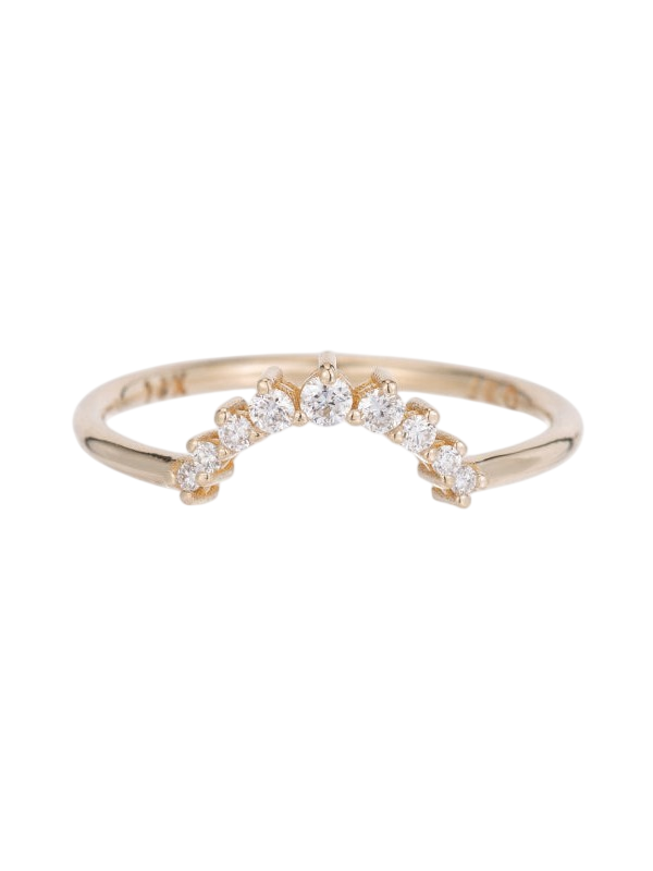 Diamond Prong Set Arch Band photo