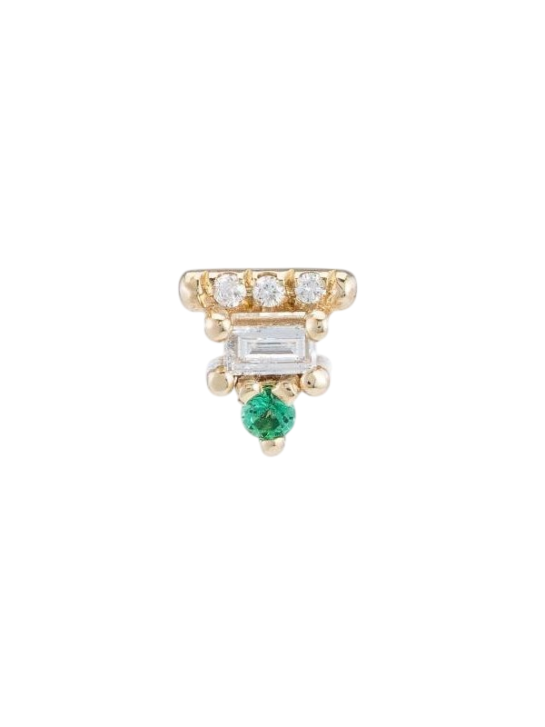Baguette Bar Emerald Stud (Single) photo