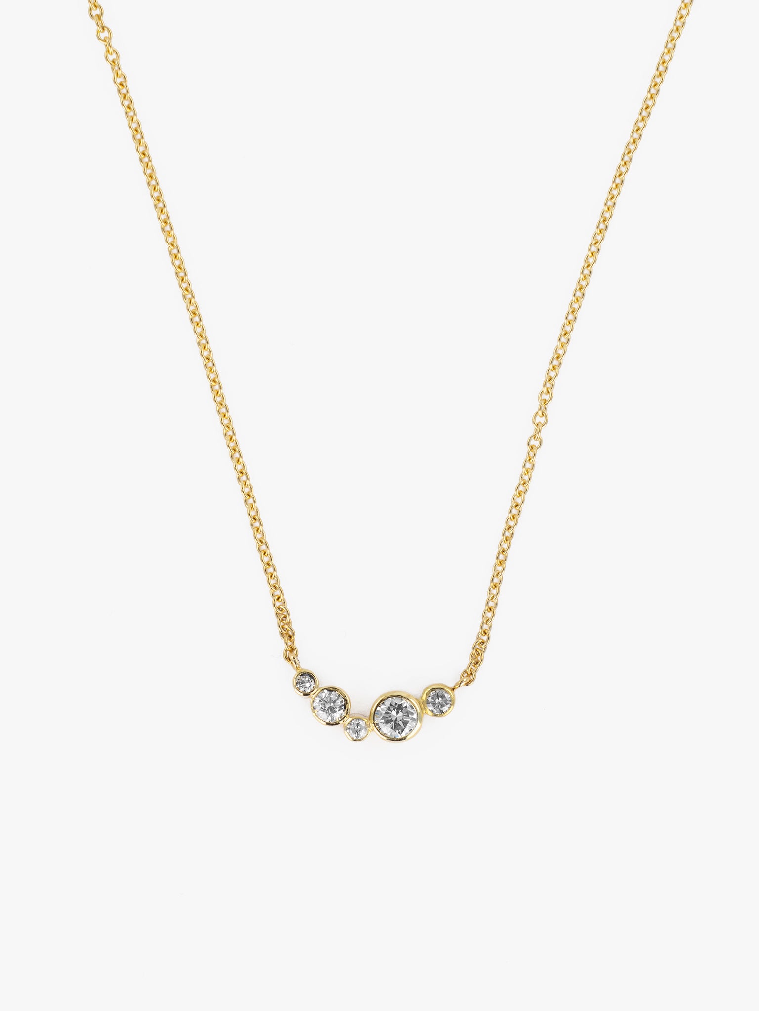 Small wave diamond necklace