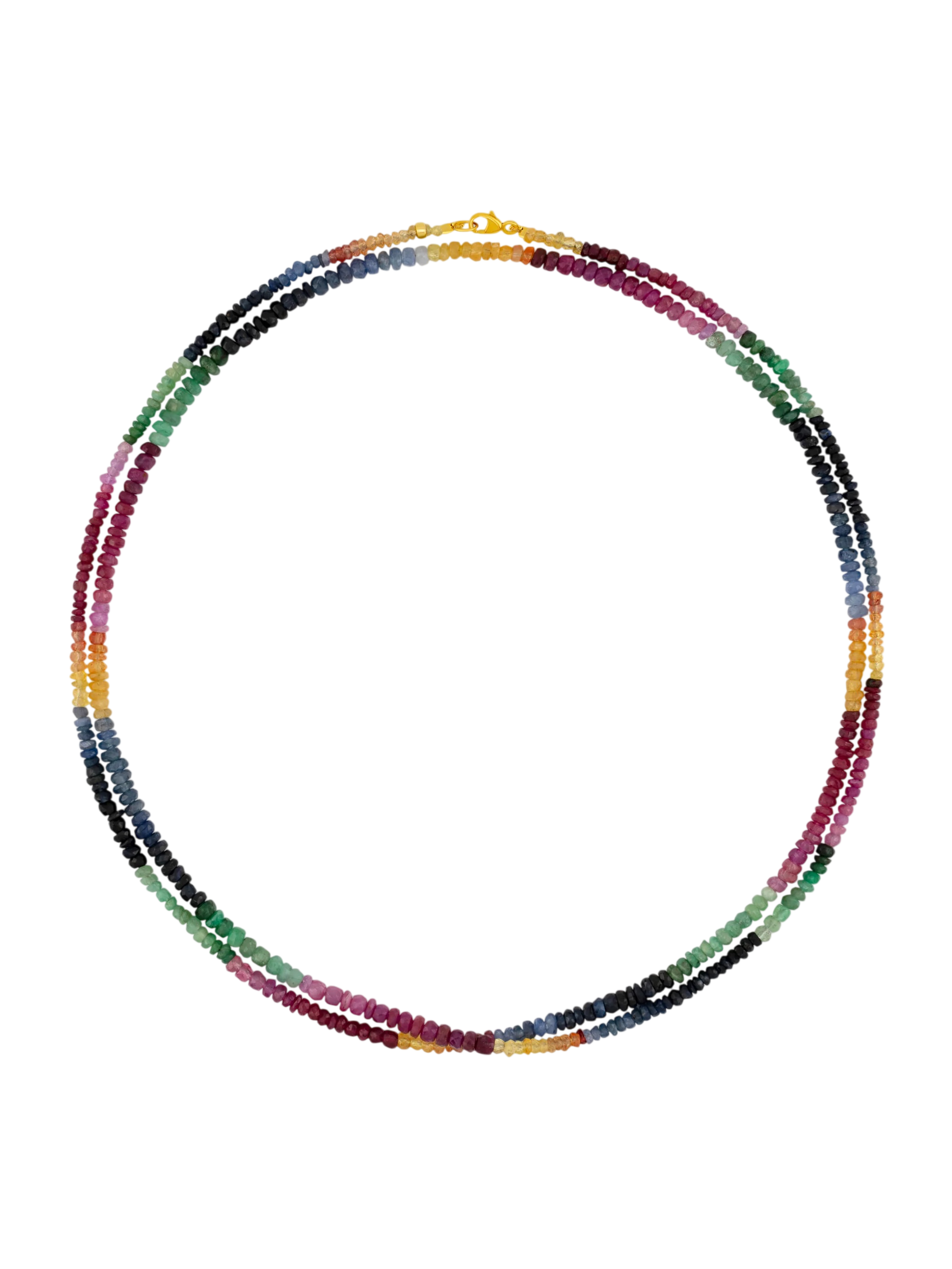 Arizona Dark Rainbow Sapphire Double Long Necklace photo