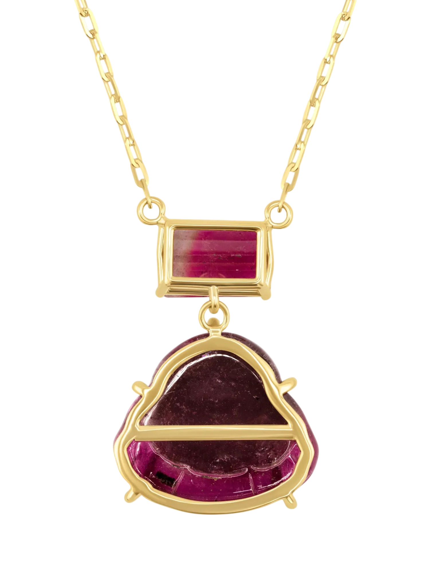 Happy Buddha Bicolor Tourmaline Necklace