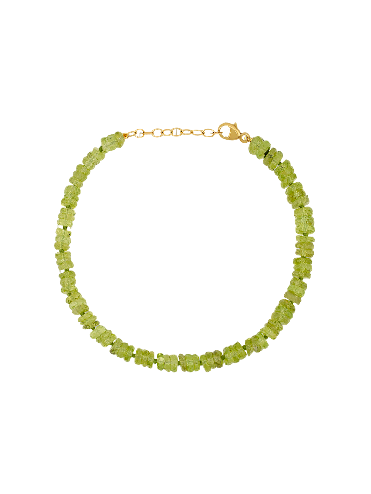 Aurora peridot faceted gemstone bracelet 