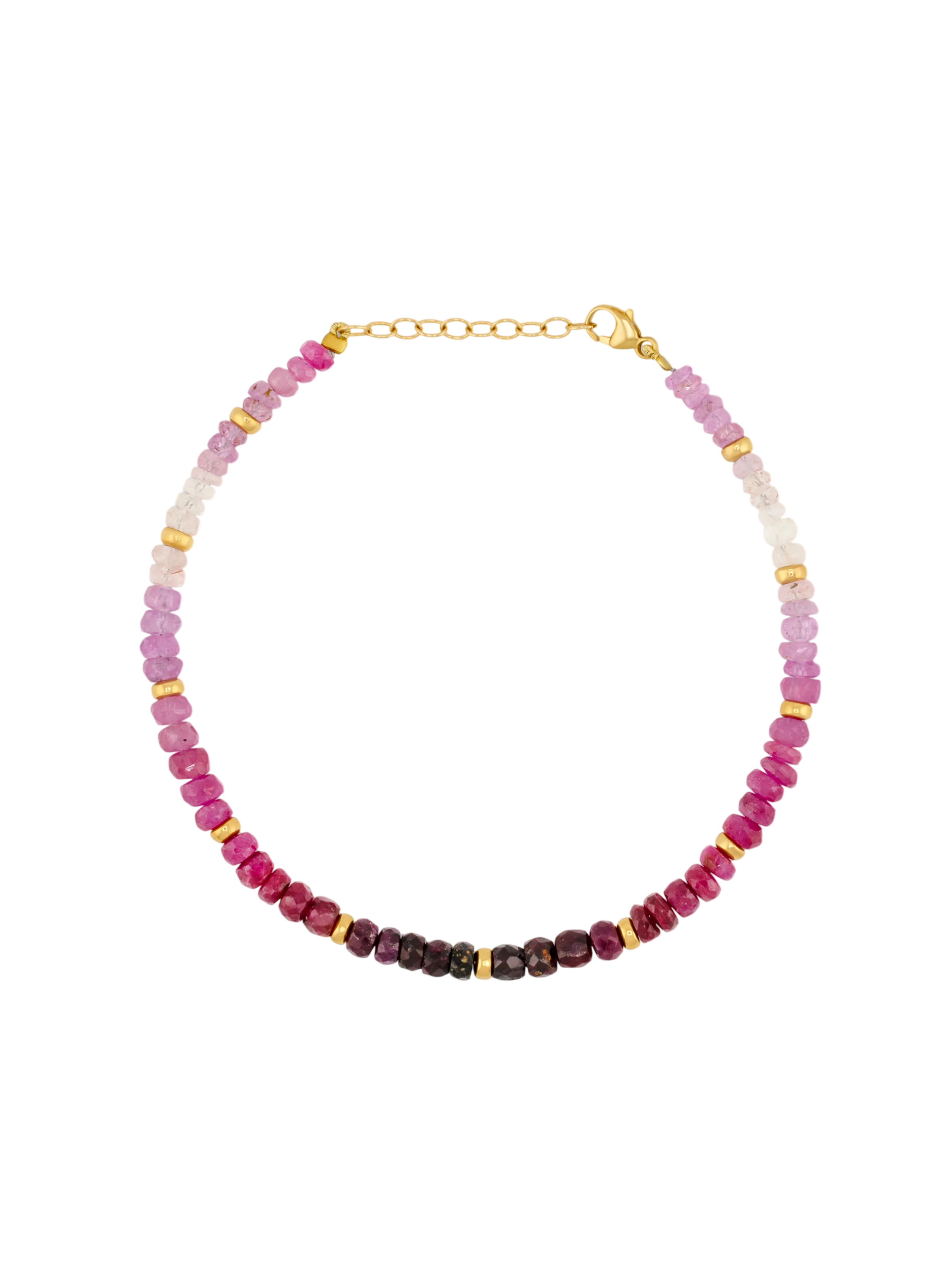 Arizona Ombre Ruby Mini Gold Bead Bracelet photo