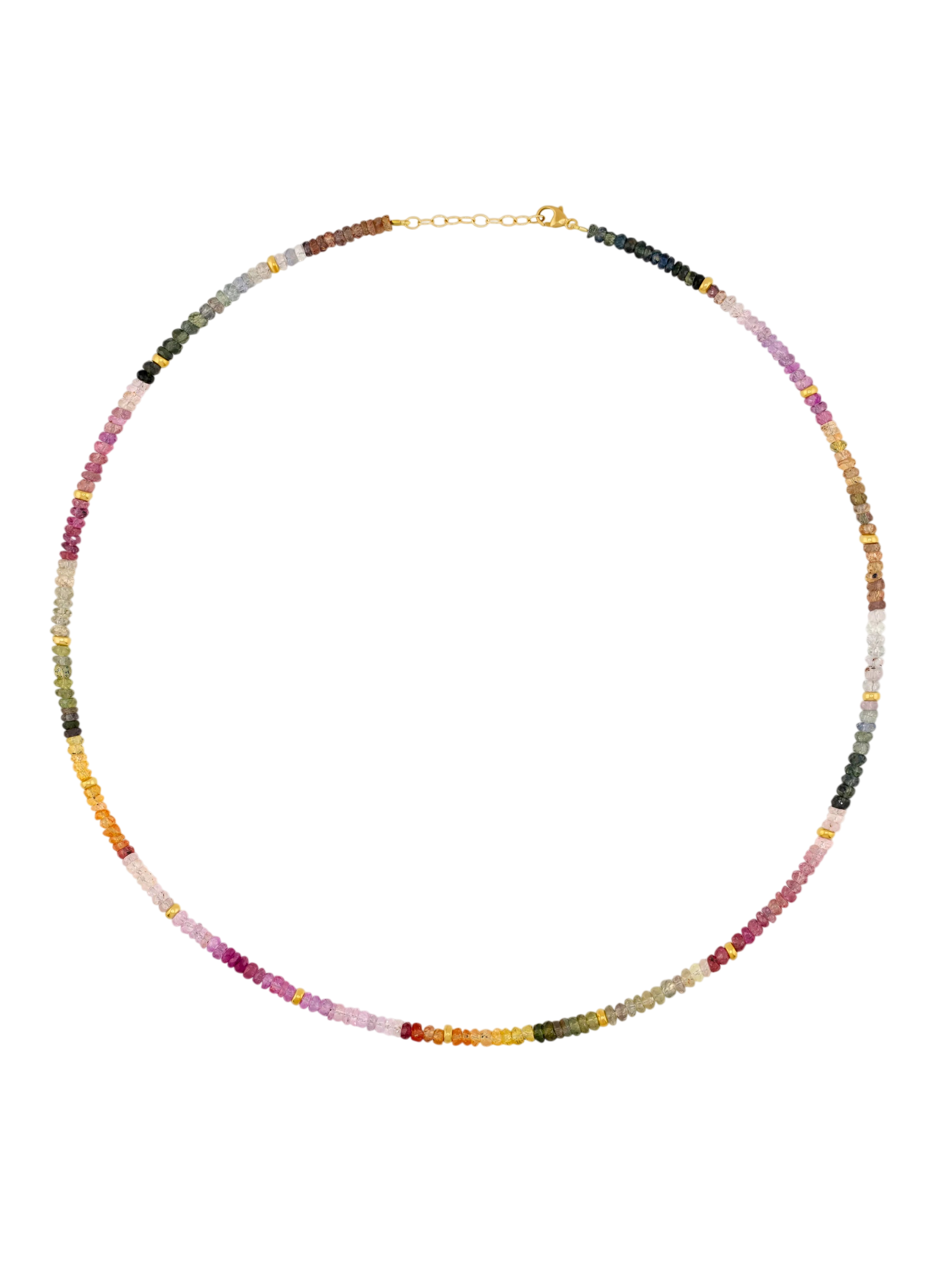 Arizona Light Rainbow Sapphire Mini Gold Bead Necklace photo