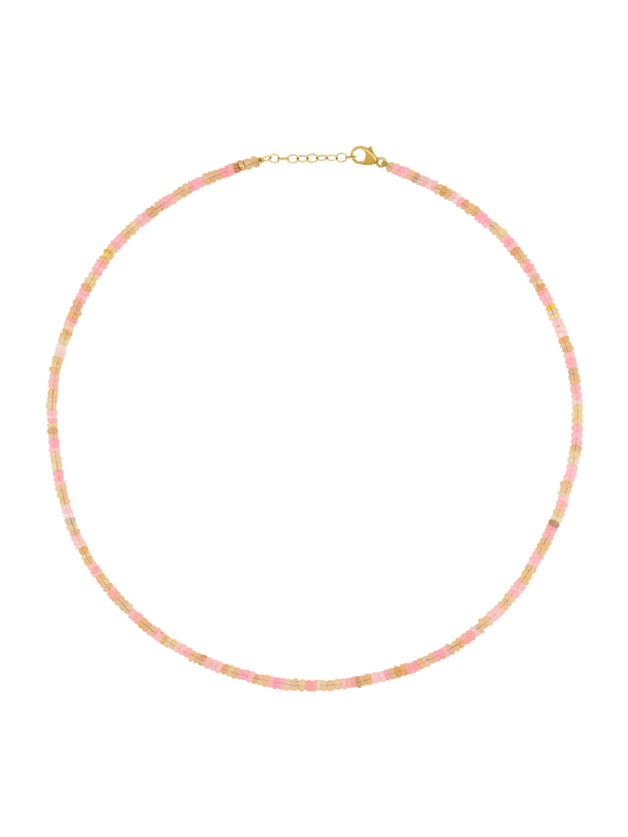 Soleil Lemonade Yellow Pink Stripe Opal Necklace photo
