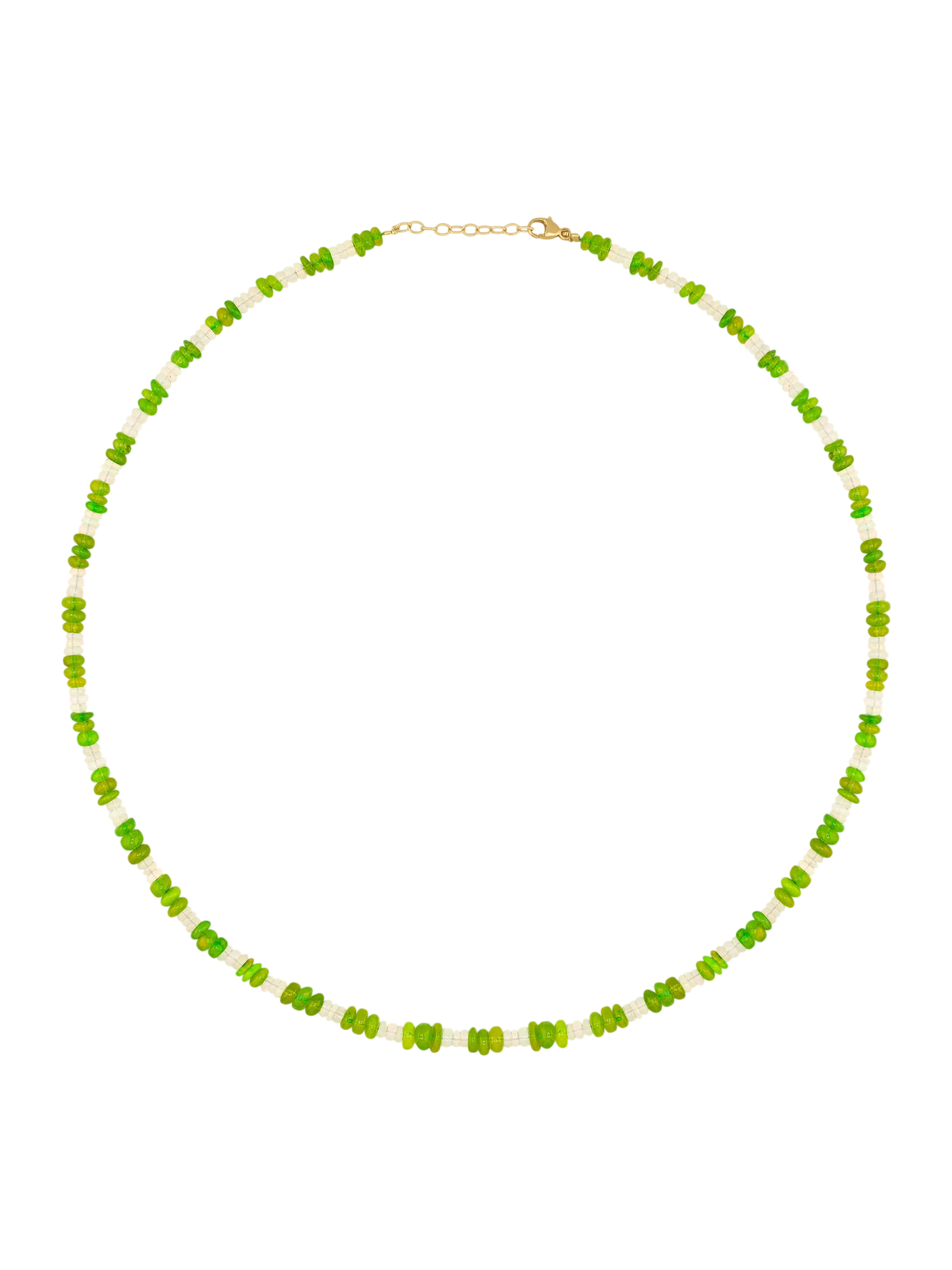 Soleil Canary Green White Opal Stripe Necklace photo