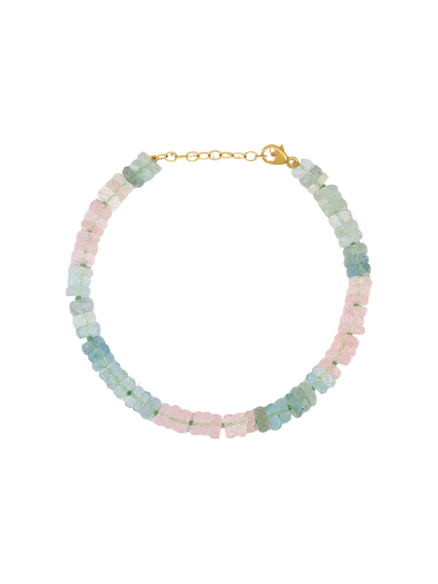 Aurora aquamarine morganite faceted cut bracelet