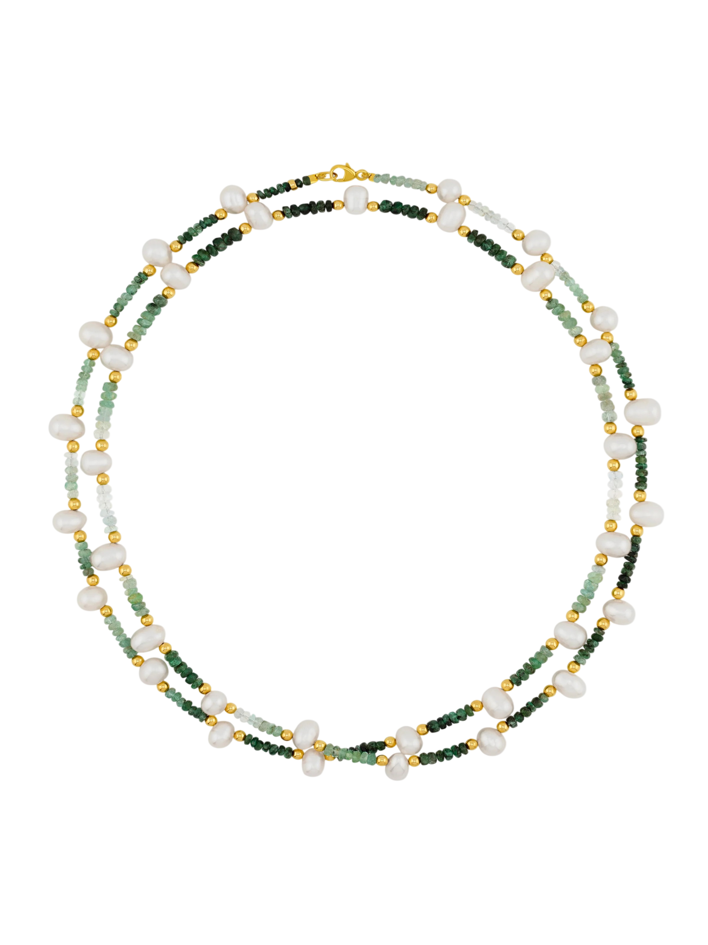 Arizona Emerald Pearl Double Long Necklace photo
