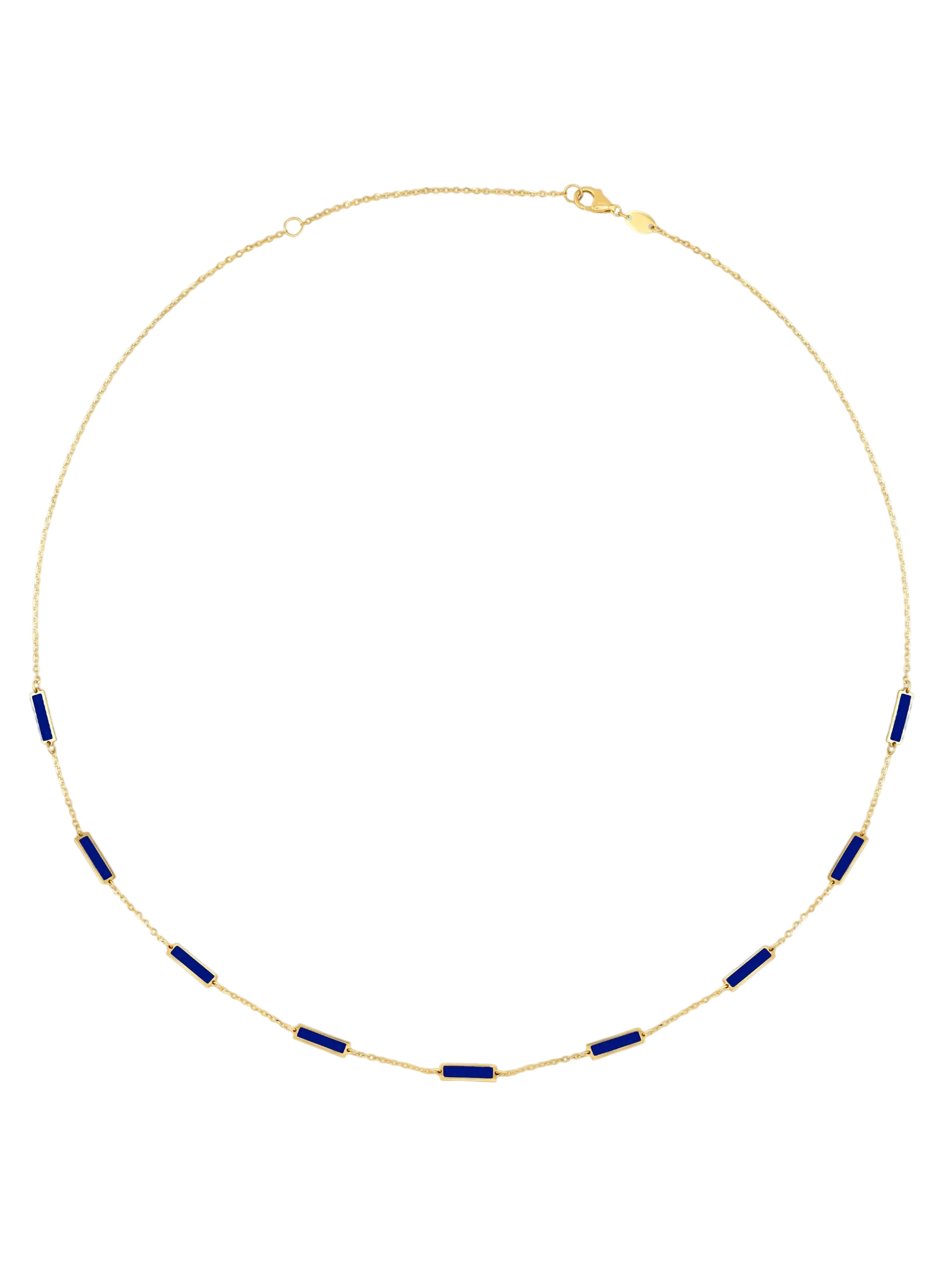 Marquet Lapis Gold Bar Chain Necklace