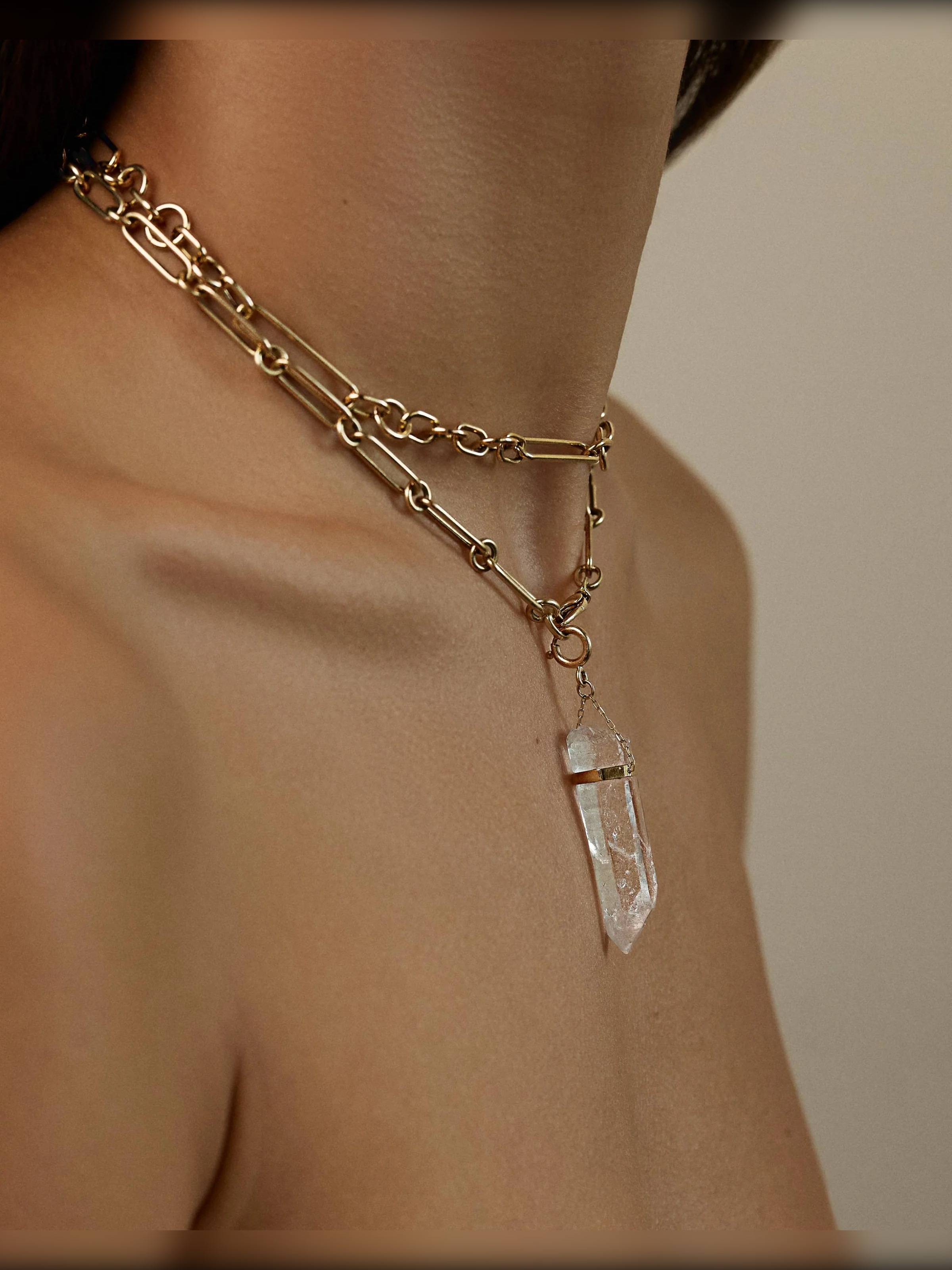 Crystalline Crystal Quartz Talisman Necklace