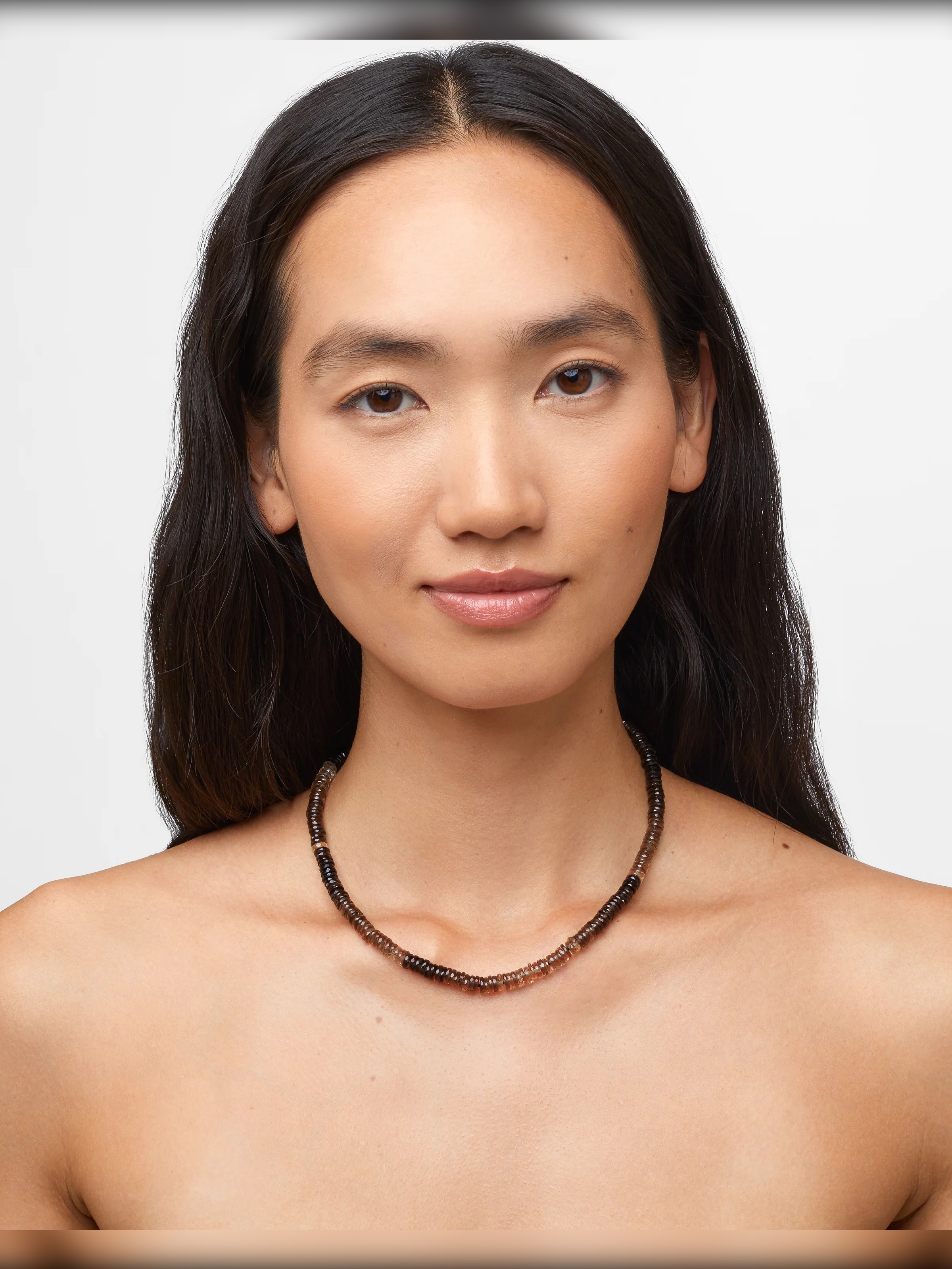 Aurora Smoky Quartz Fancy Cut Necklace
