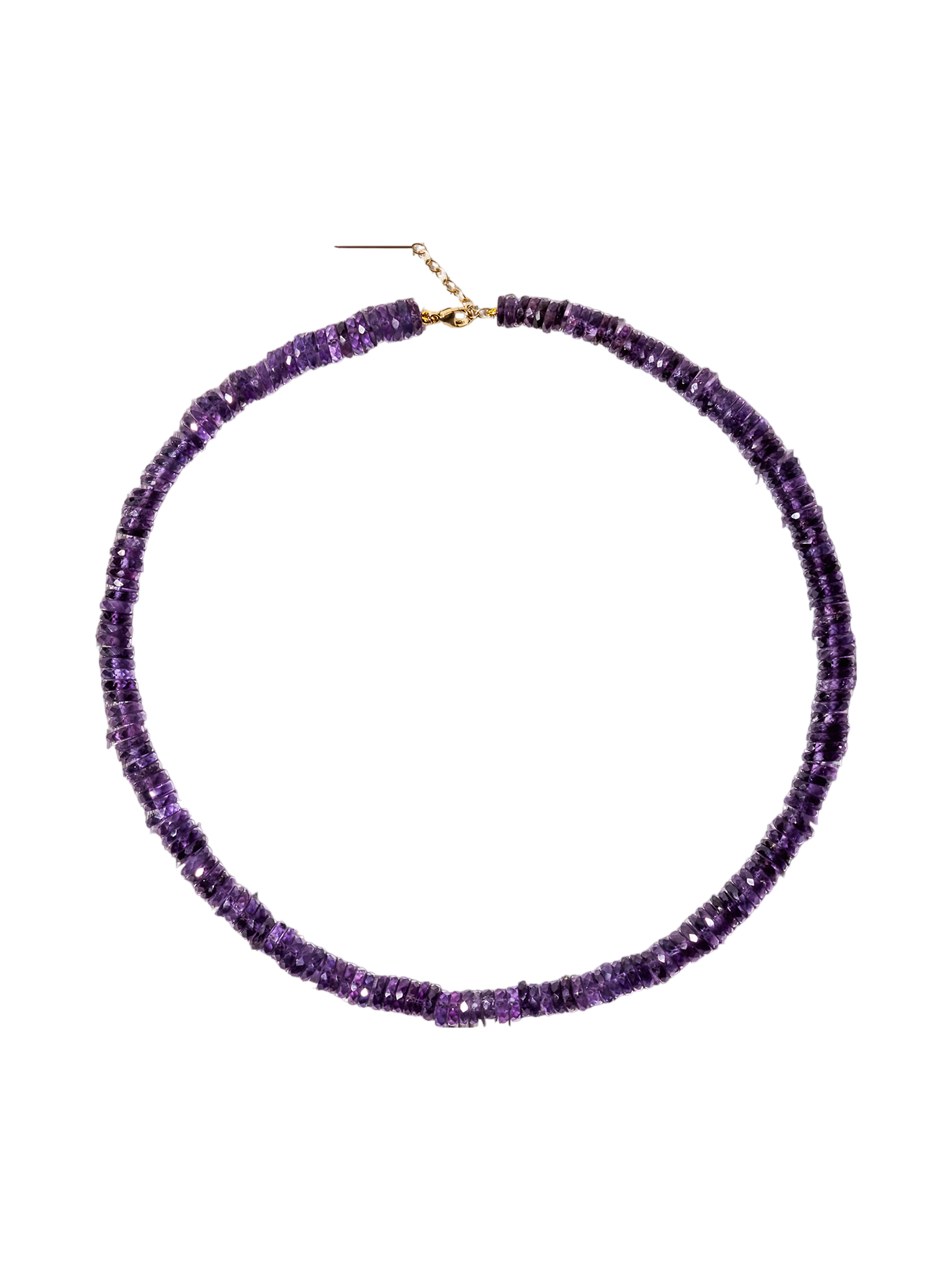 Aurora amethyst faceted gemstone necklace