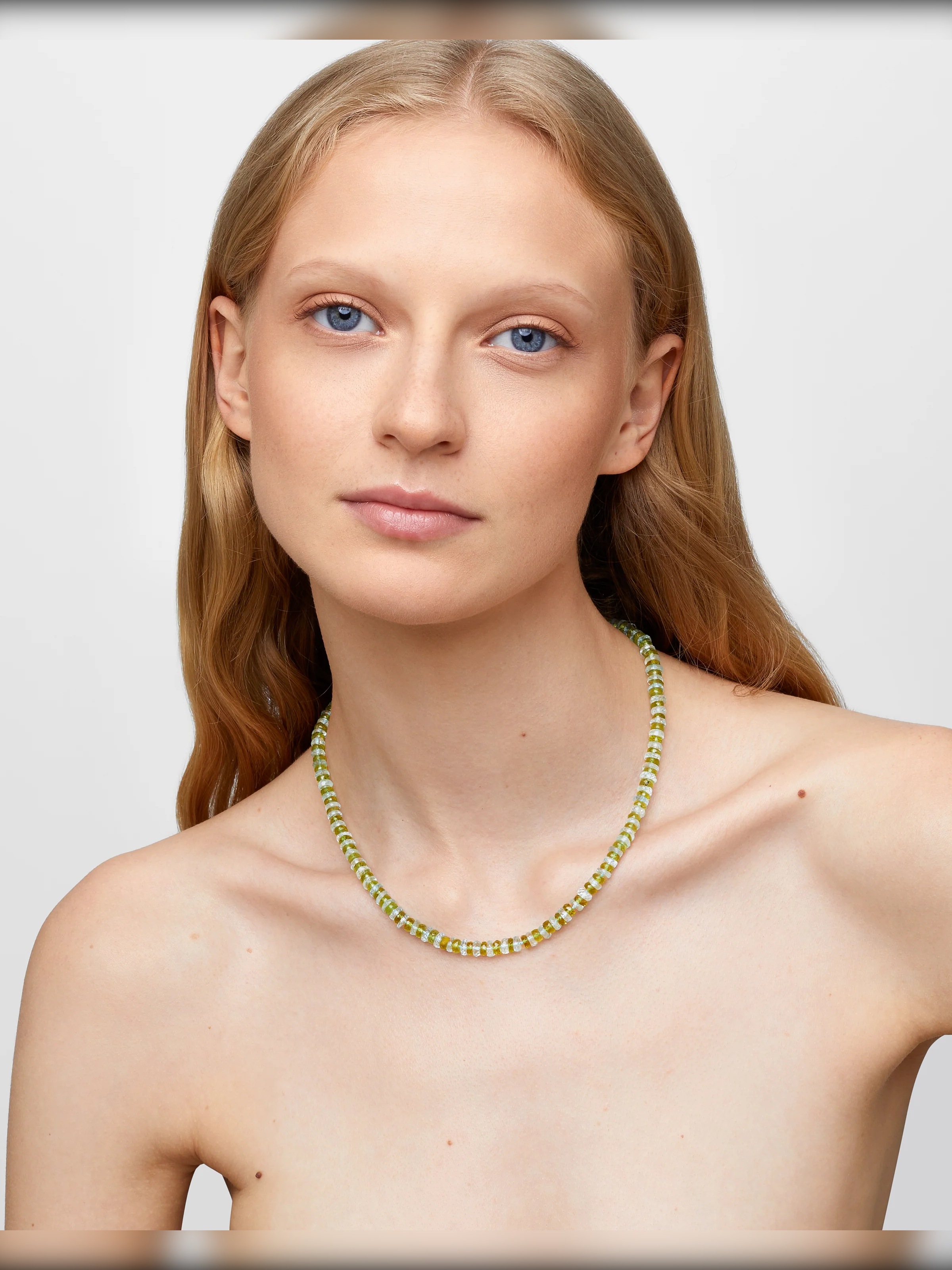 Aurora Aquamarine & Peridot Fancy Cut Necklace