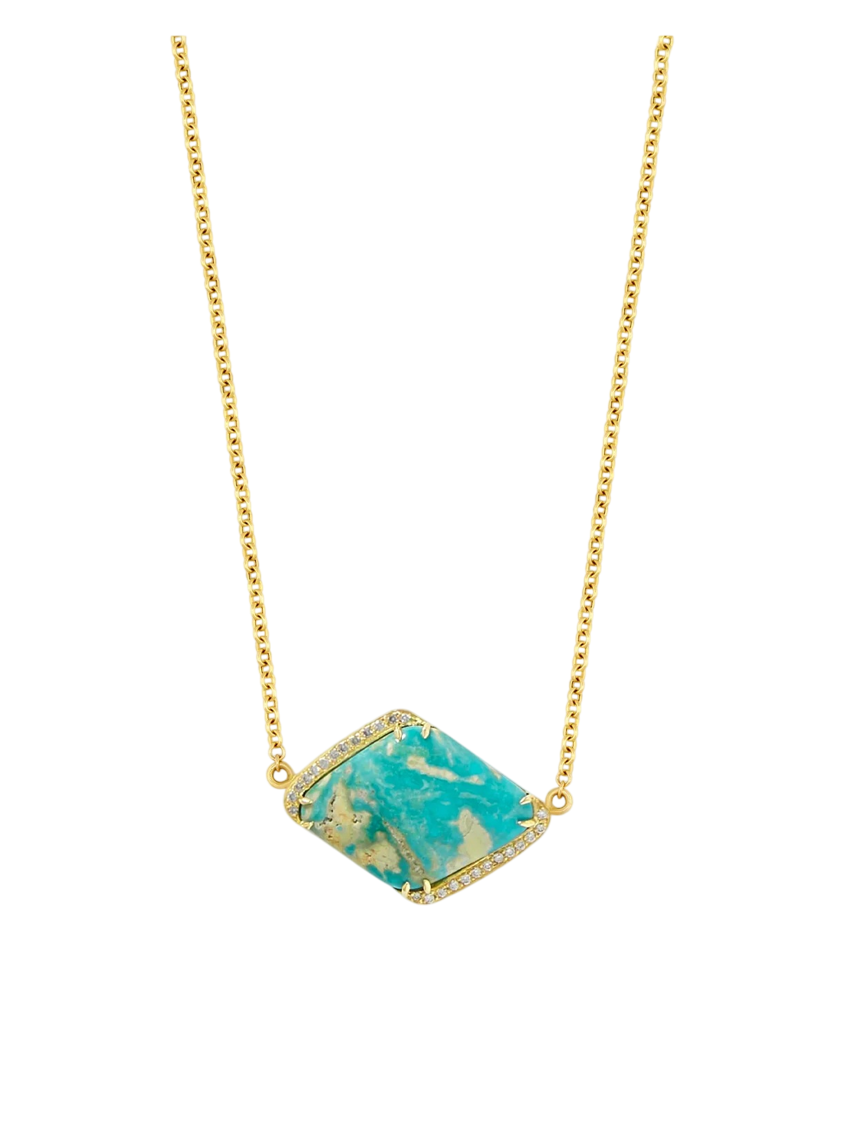 Nevada Mona Lisa Turquoise Diamond Yin Yang Necklace photo