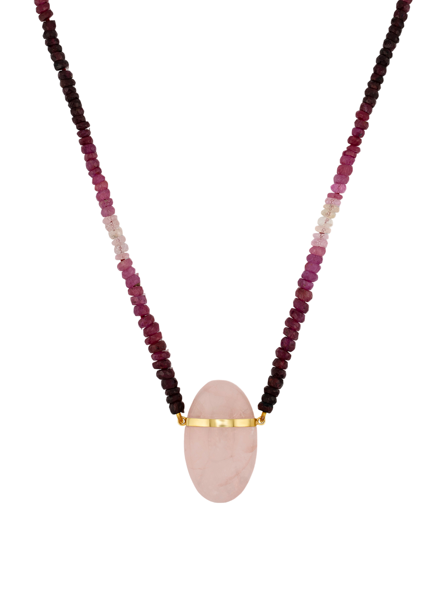 Arizona ruby rose quartz charm necklace