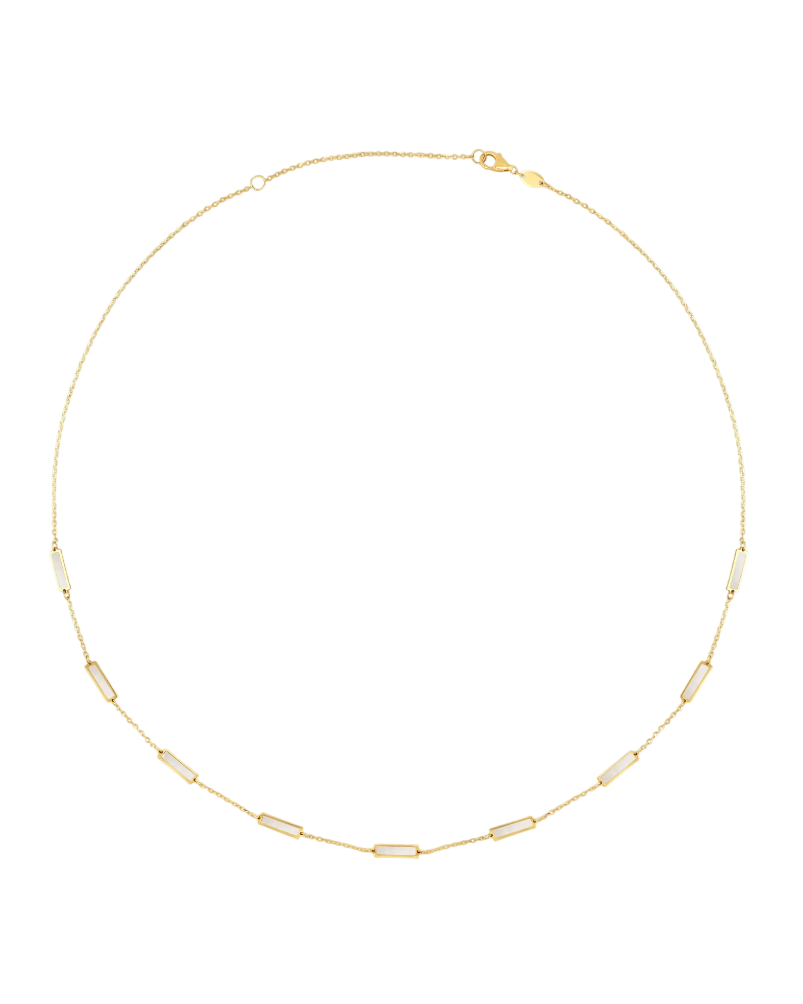 Marquet Mother of Pearl Gold Bar Chain Necklace