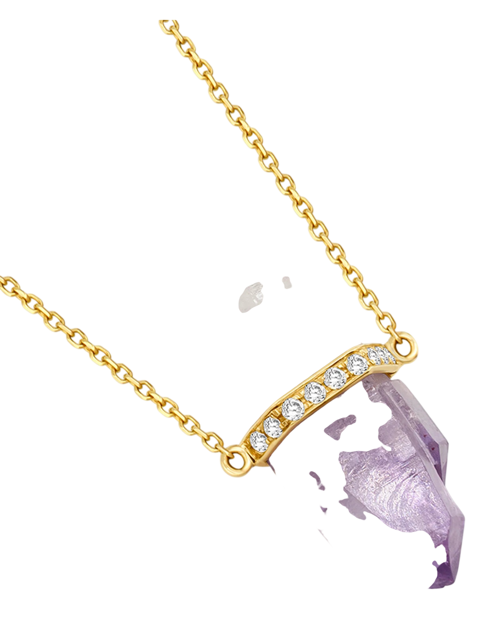 Crystalline Veracruz Amethyst Diamond Bar Necklace